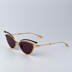 Valentino Women BRAND NEW Sunglasses Titanium Gold Grey Cat Eye V - GLASSLINER
